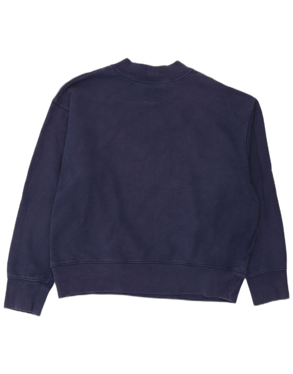 Gap Womens Graphic Sweatshirt Jumper UK 16 Large Navy Blue Cotton