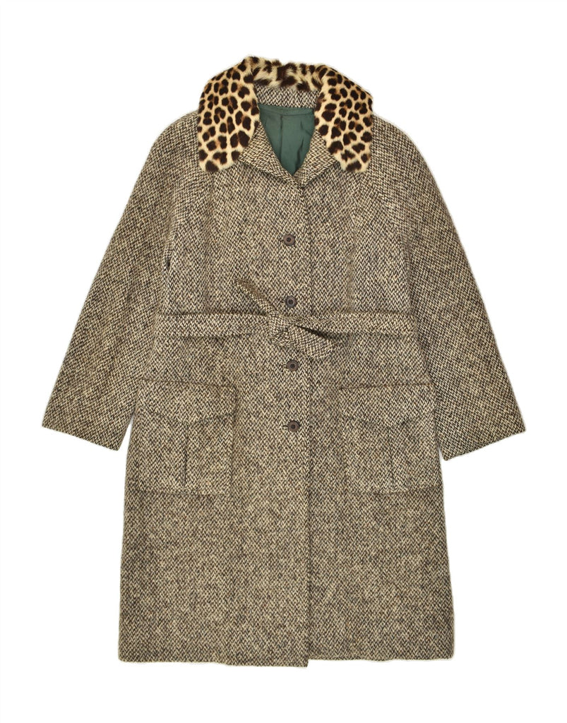 VINTAGE Womens Belted Overcoat UK 14 Large Brown Flecked | Vintage Vintage | Thrift | Second-Hand Vintage | Used Clothing | Messina Hembry 