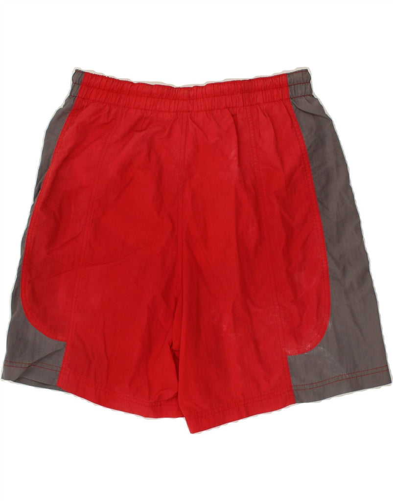 REEBOK Mens Graphic Sport Shorts Medium Red Colourblock | Vintage Reebok | Thrift | Second-Hand Reebok | Used Clothing | Messina Hembry 