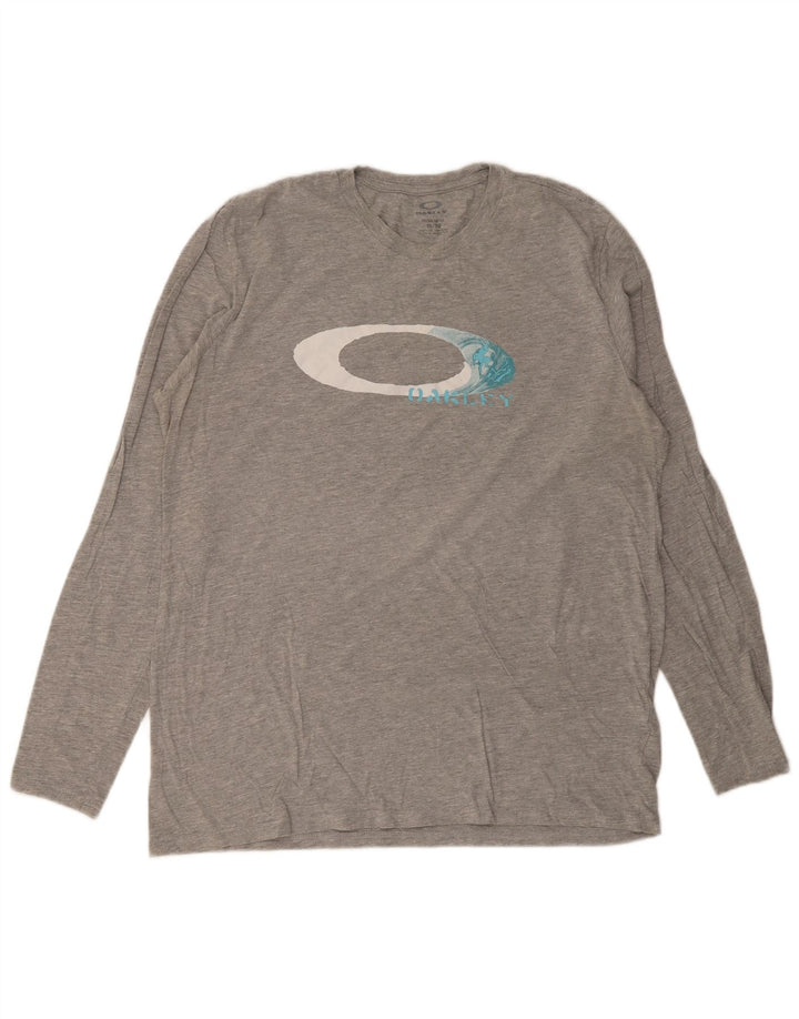 Oakley Mens Regular Fit Graphic Top Long Sleeve XL Grey Cotton