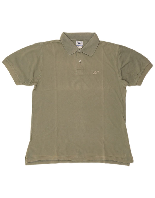 Reebok Mens Polo Shirt Medium Khaki Cotton