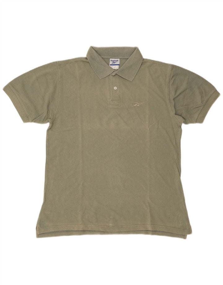 Reebok Mens Polo Shirt Medium Khaki Cotton