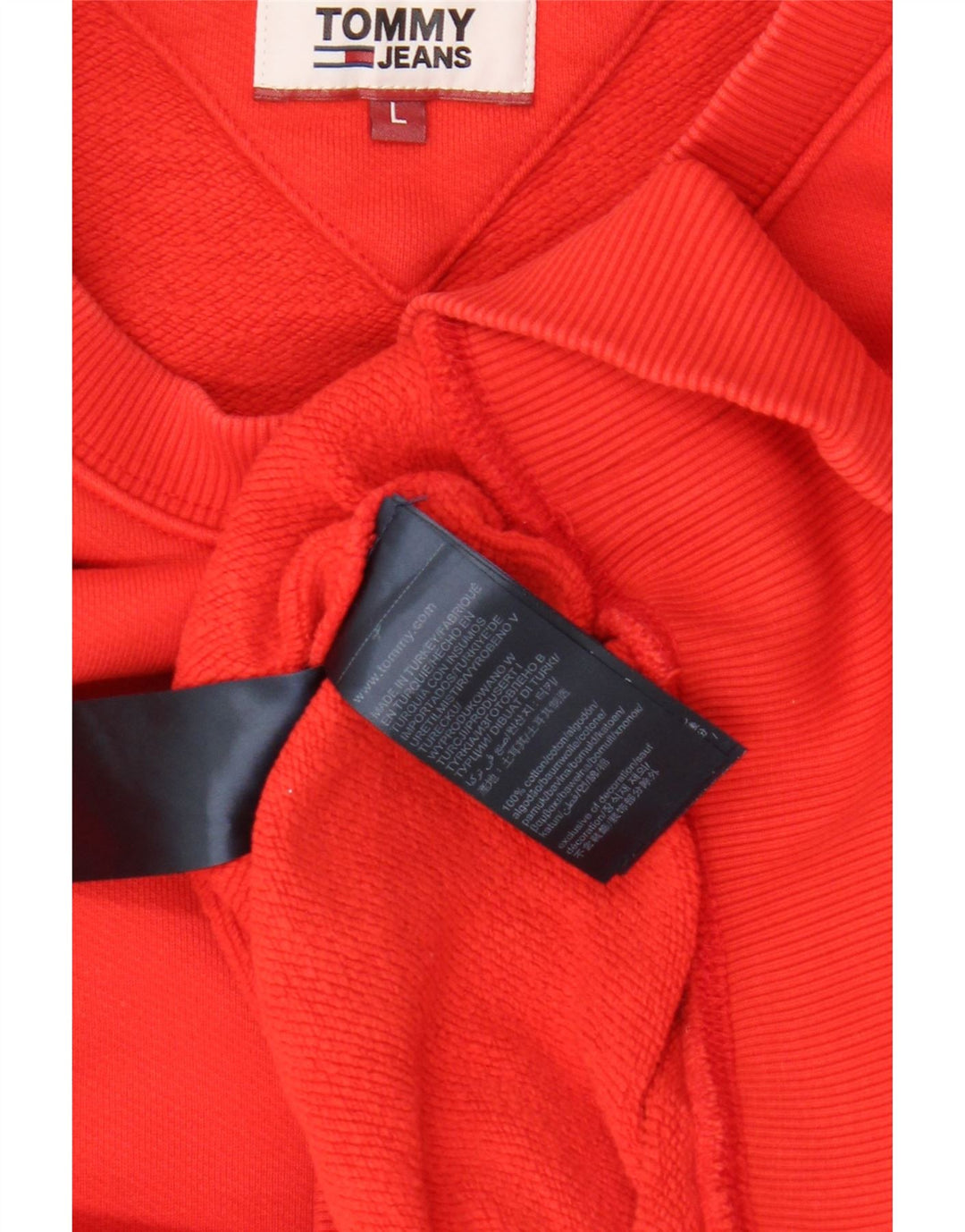 Tommy Hilfiger Mens Sweatshirt Jumper Large Red Cotton