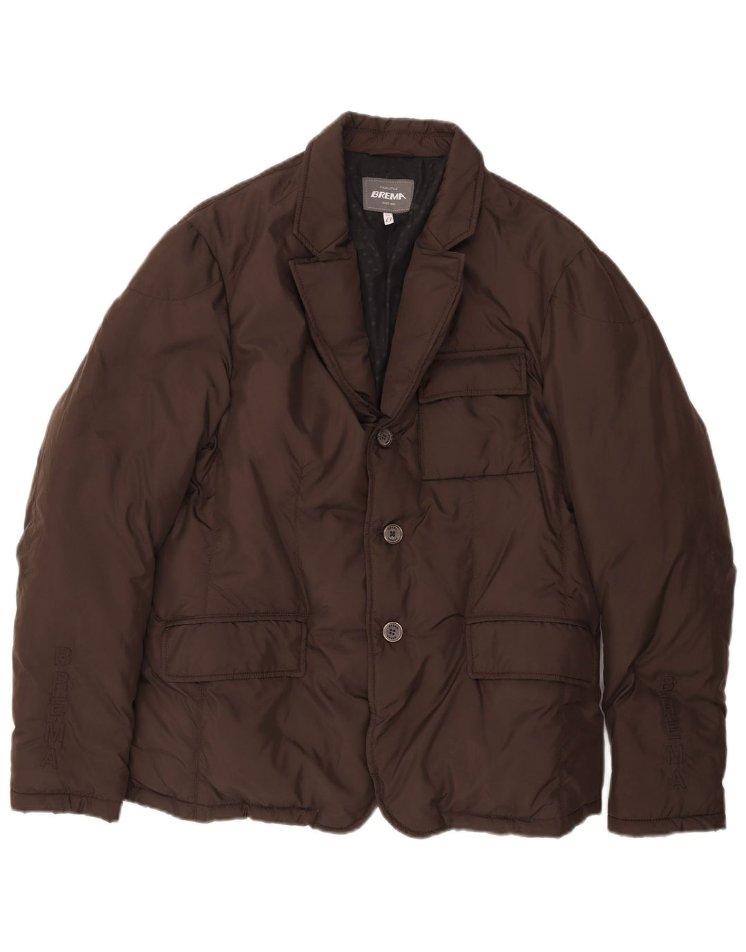 Brema Mens Blazer Padded Jacket IT 52 XL Brown Polyester