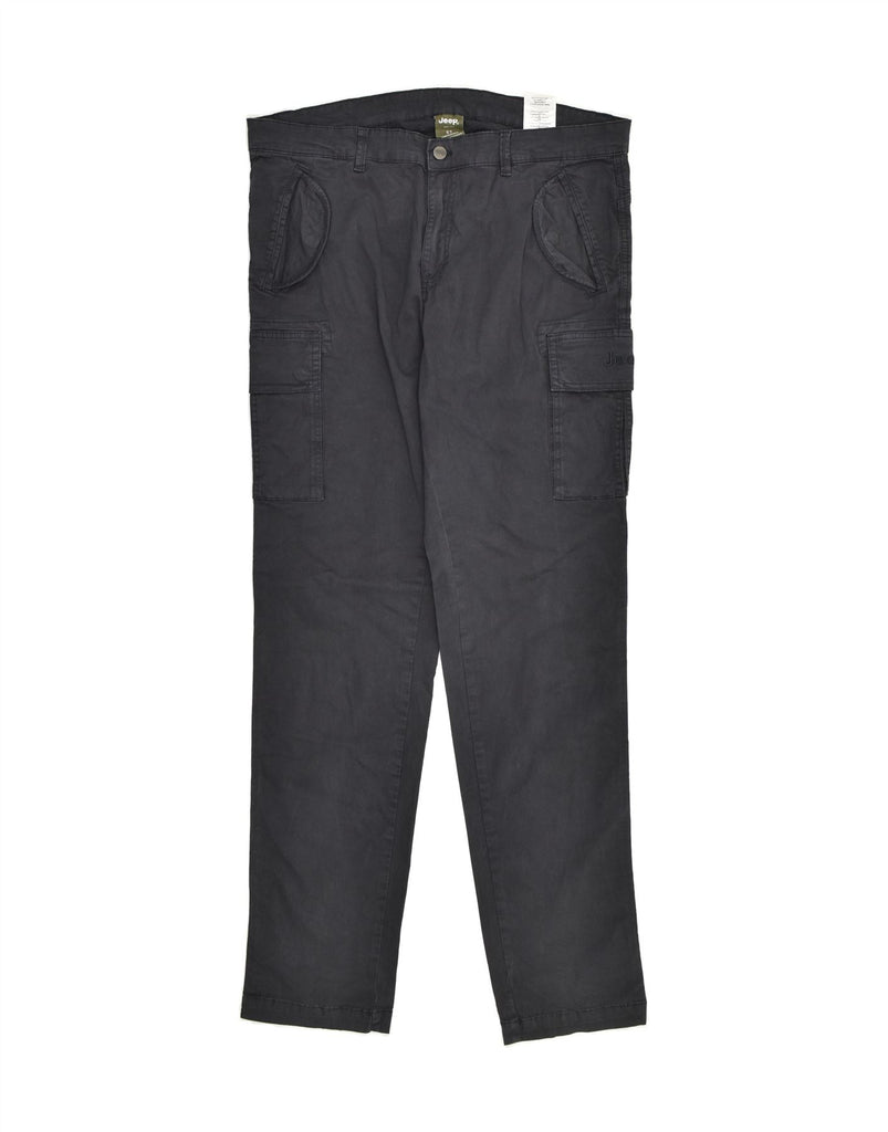 JEEP Mens Slim Cargo Trousers IT 52 XL W36 L33 Navy Blue Cotton | Vintage Jeep | Thrift | Second-Hand Jeep | Used Clothing | Messina Hembry 