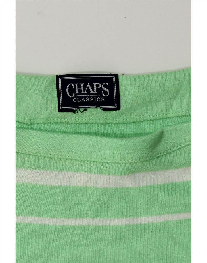 CHAPS Womens Top 3/4 Sleeve UK 16 Large Green Striped Vintage Chaps and Second-Hand Chaps from Messina Hembry 