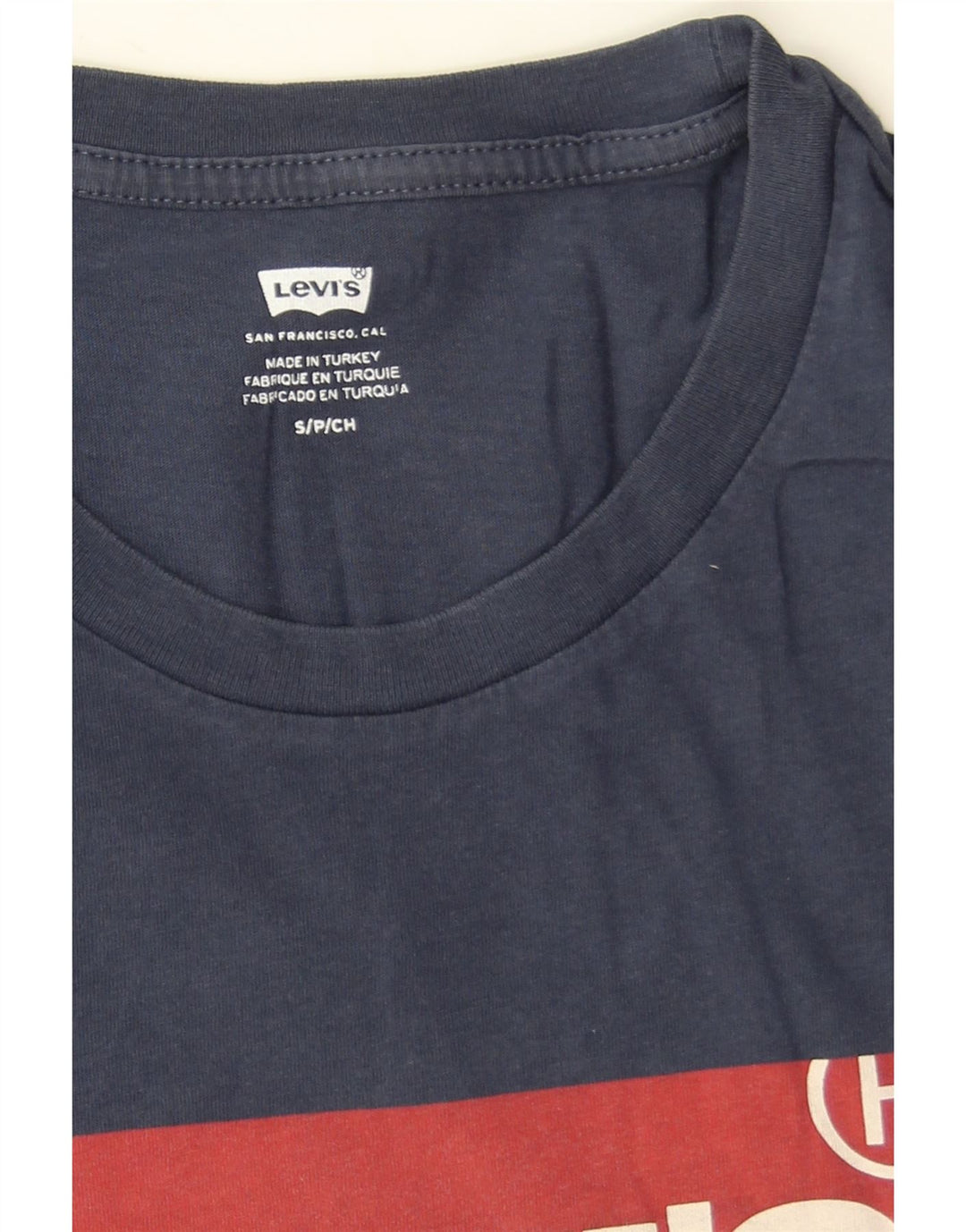 Levi's Mens Graphic T-Shirt Top Small Navy Blue Cotton