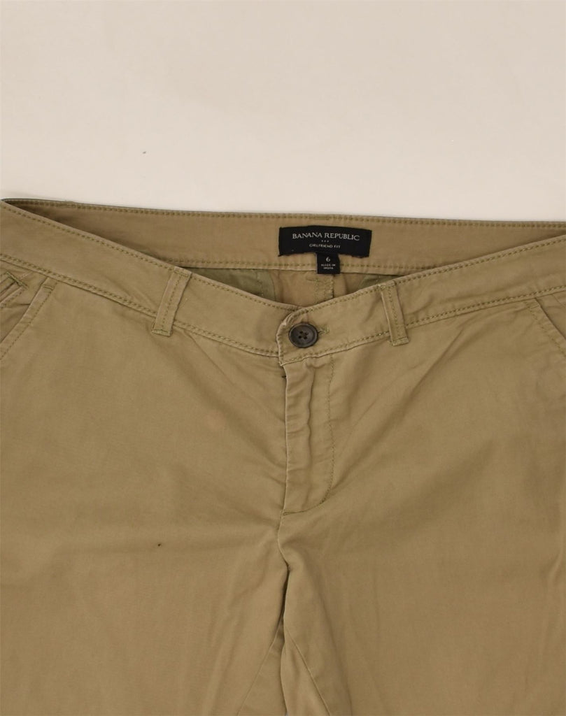 BANANA REPUBLIC Womens Girlfriend Chino Trousers US 6 Medium W32 L28 Khaki | Vintage Banana Republic | Thrift | Second-Hand Banana Republic | Used Clothing | Messina Hembry 