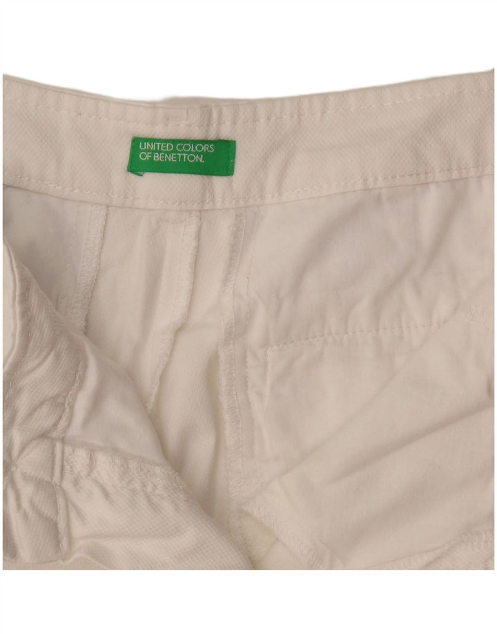 Benetton Womens Slim Chino Trousers W29 L26 White