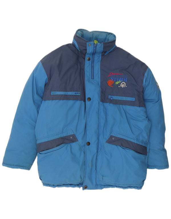 Diadora Mens Hooded Loose Fit Ski Jacket UK 42 XL Blue Colourblock
