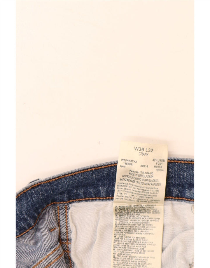 WRANGLER Womens Crank Straight Jeans W36 L32 Blue Cotton