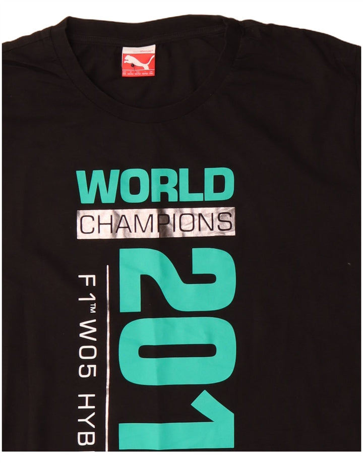 Puma Mens Graphic T-Shirt Top 2XL Black Cotton