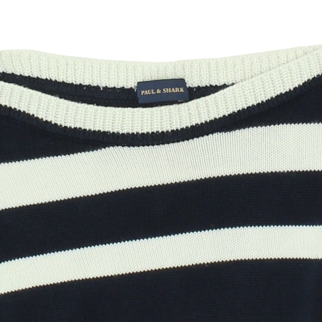 Paul & Shark Womens Navy Striped Cotton Jumper | Vintage Designer Sweater VTG | Vintage Messina Hembry | Thrift | Second-Hand Messina Hembry | Used Clothing | Messina Hembry 