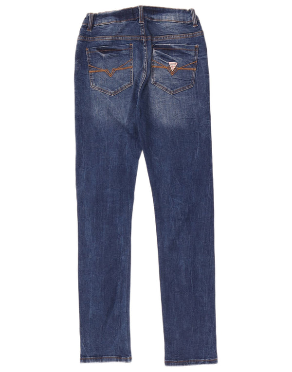 Guess Girls Distressed Skinny Jeans 11-12 Years W24 L28 Blue