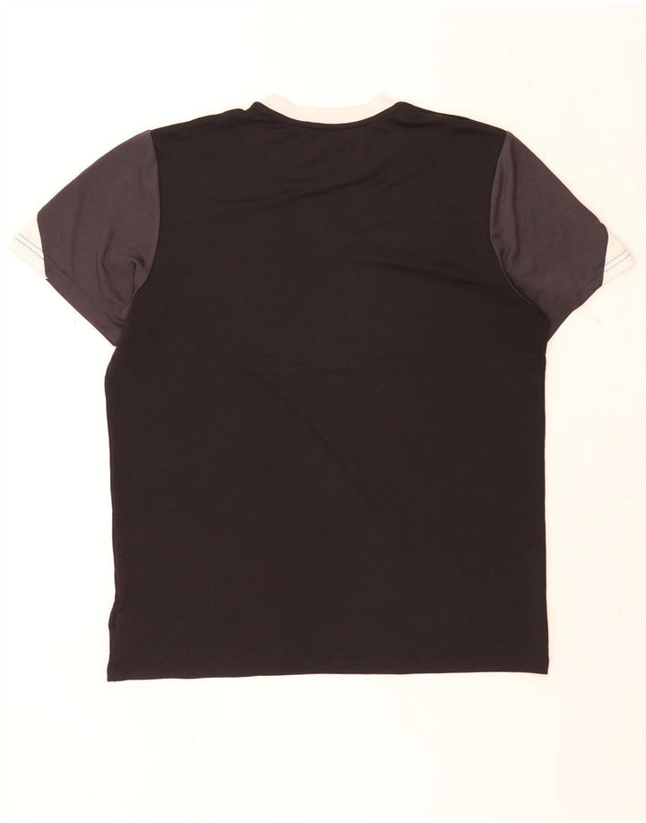 Umbro Mens T-Shirt Top Large Black Colourblock Polyester