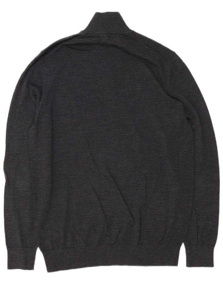 Marks & Spencer Mens Autograph Zip Neck Jumper Sweater Medium Grey