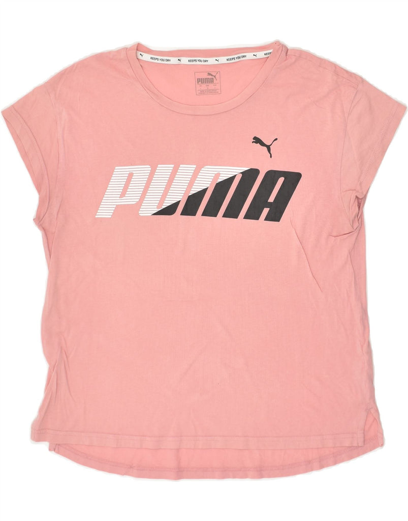 PUMA Womens Graphic T-Shirt Top UK 16 Large Pink Cotton | Vintage Puma | Thrift | Second-Hand Puma | Used Clothing | Messina Hembry 