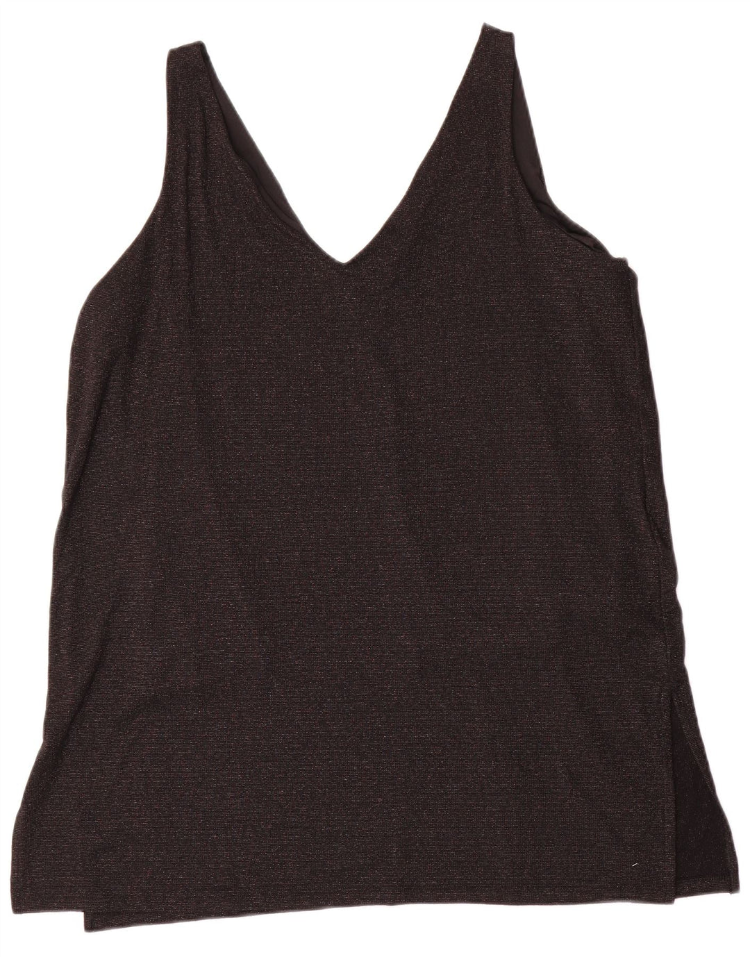Marks & Spencer Womens Sleeveless Blouse Top UK 20 2XL Black Viscose