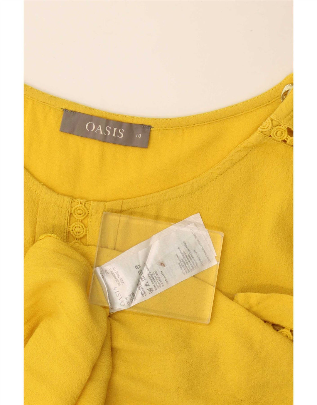 Oasis Womens Tunic Top UK 10 Small Yellow Viscose
