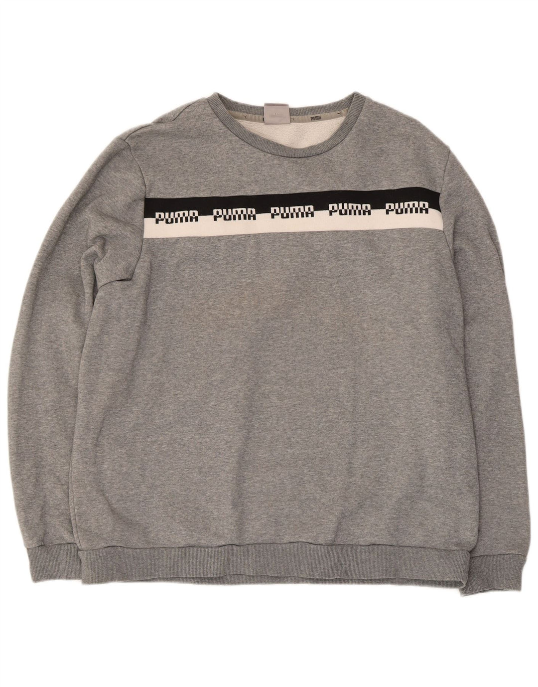 Puma Mens Sweatshirt Jumper XL Grey Flecked Cotton