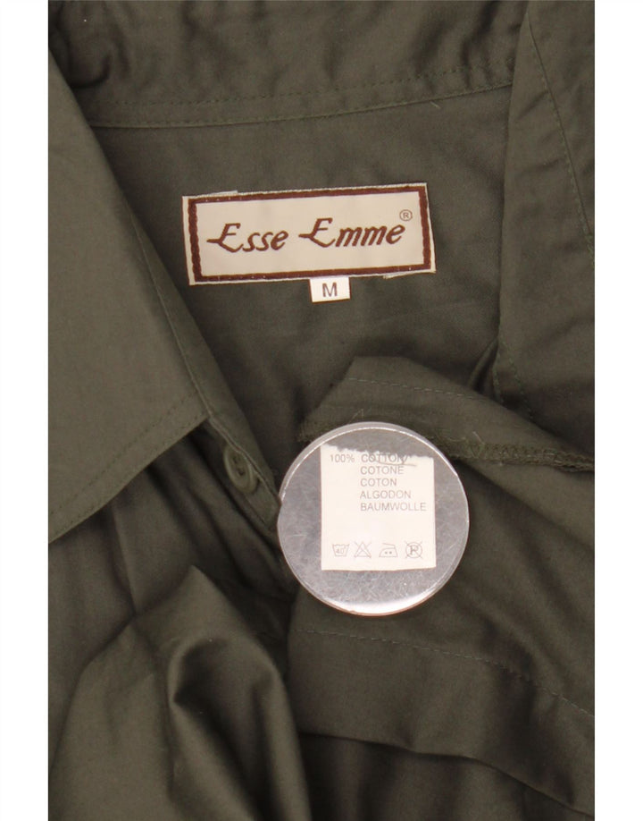 ESSE EMME  Mens Military Short Sleeve Shirt Medium Khaki Cotton