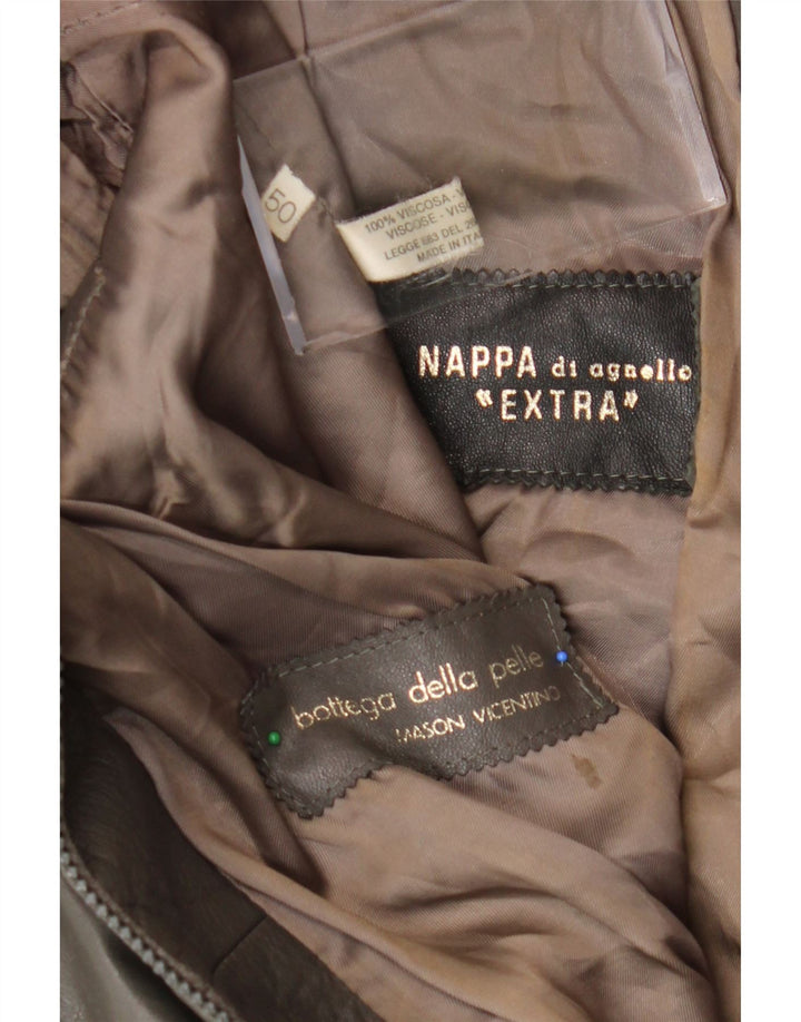 VINTAGE Mens Leather Jacket IT 50 Large Brown Leather