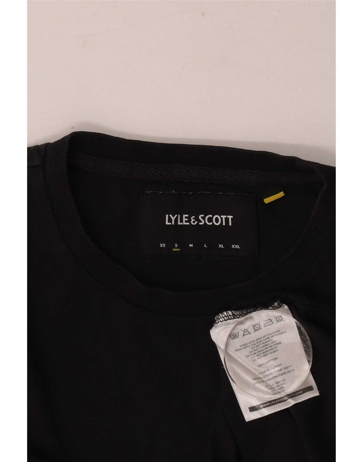 Lyle & Scott Mens Top Long Sleeve Small Black Cotton