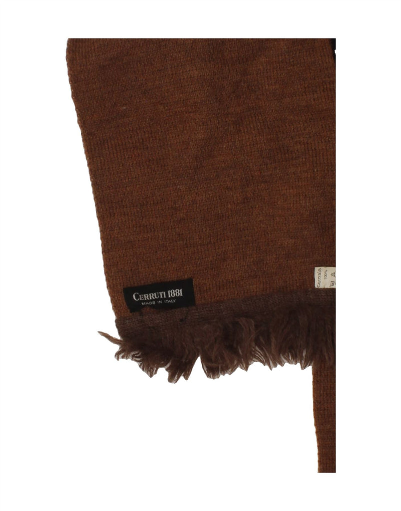 CERRUTI 1881 Mens Rectangle Scarf One Size Brown Colourblock Wool | Vintage Cerruti 1881 | Thrift | Second-Hand Cerruti 1881 | Used Clothing | Messina Hembry 
