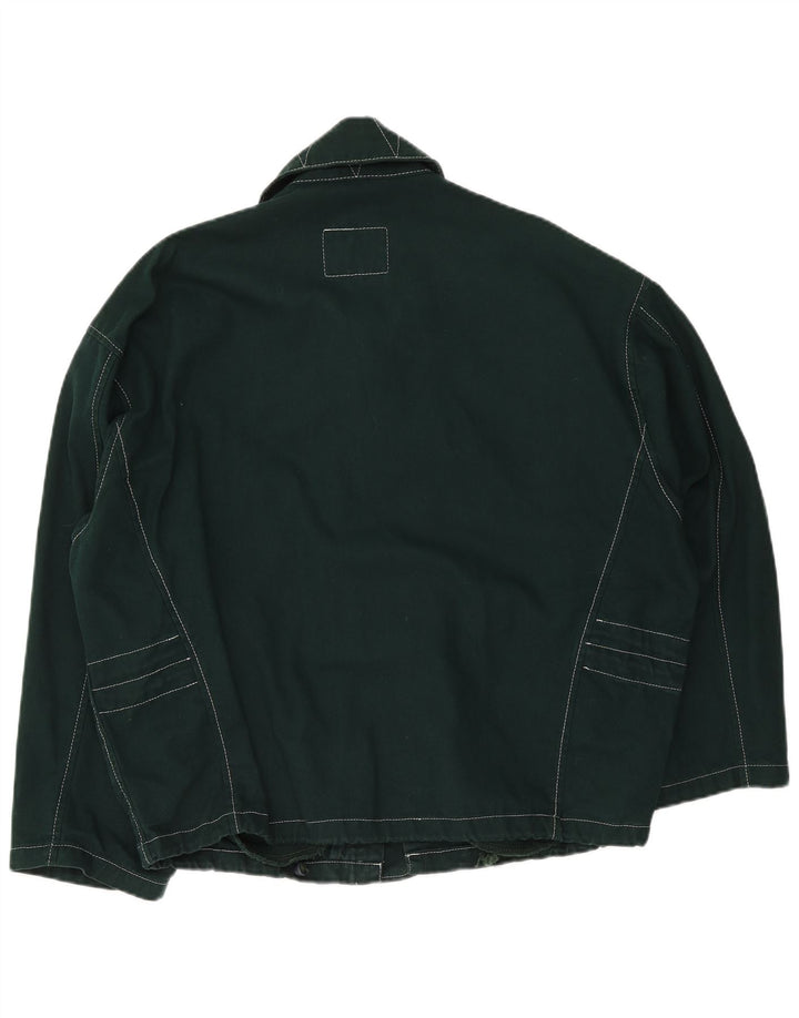 Egemony Mens Graphic Utility Jacket UK 42 XL Green Polyester
