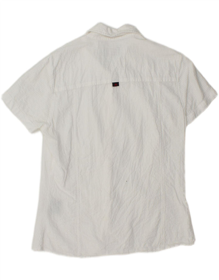 KAPPA Womens Short Sleeve Shirt UK 14 Large White Cotton Vintage Kappa and Second-Hand Kappa from Messina Hembry 
