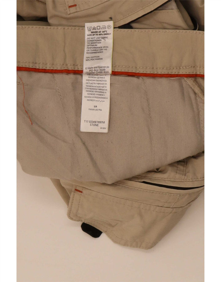 Marks & Spencer Mens Cargo Bermuda Shorts W40 XL Beige Cotton