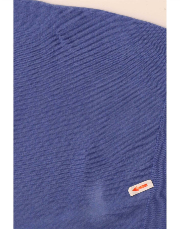 Marks & Spencer Womens V-Neck Jumper Sweater UK 12 Medium Blue Merino Wool