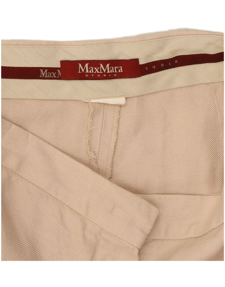 Max Mara Womens Wide Leg Capri Trousers W28 L21 Beige
