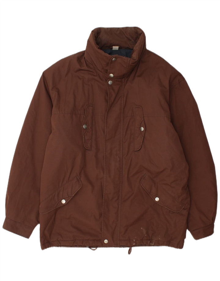 FILA Mens Magic Line Hooded Utility Jacket IT 50 Large Brown Polyester