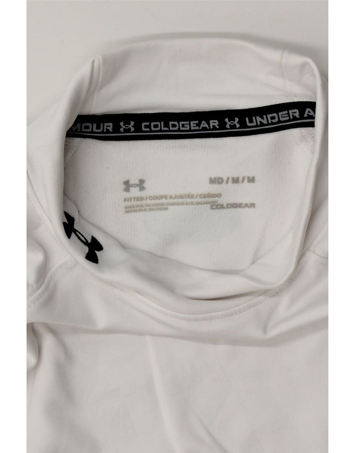 Under Armour Mens Cold Gear Top Long Sleeve Medium White Polyester