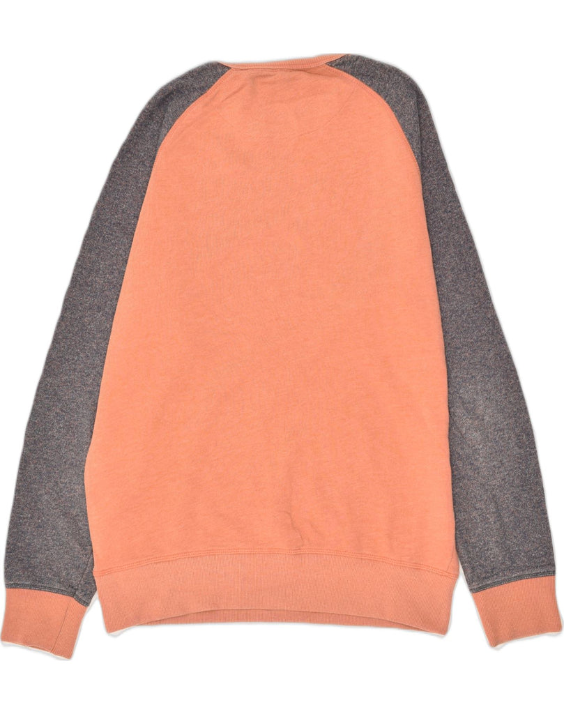 JACK & JONES Mens Sweatshirt Jumper XL Orange Colourblock Cotton | Vintage Jack & Jones | Thrift | Second-Hand Jack & Jones | Used Clothing | Messina Hembry 