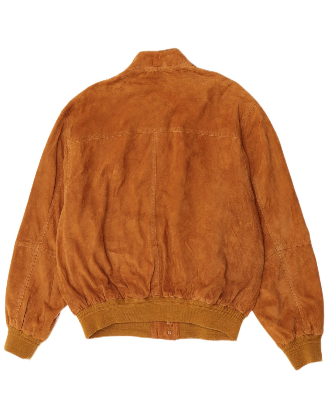 Vintage Mens Suede Bomber Jacket IT 54 2XL Brown Leather