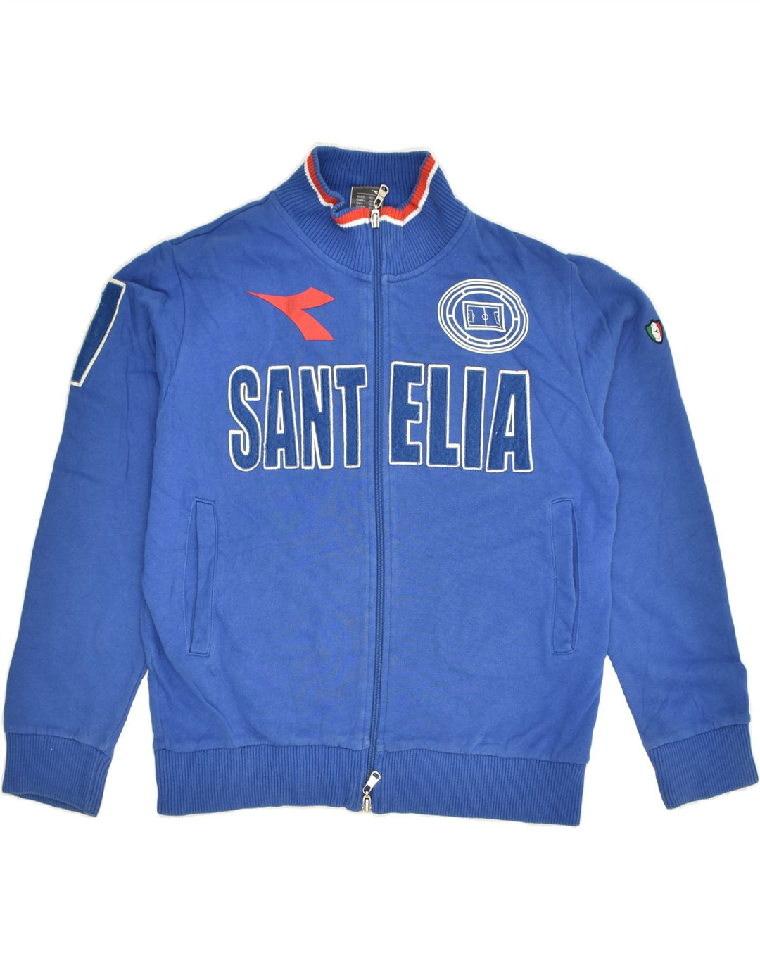 DIADORA Boys Graphic Tracksuit Top Jacket 11-12 Years XL Blue Cotton | Vintage Diadora | Thrift | Second-Hand Diadora | Used Clothing | Messina Hembry 