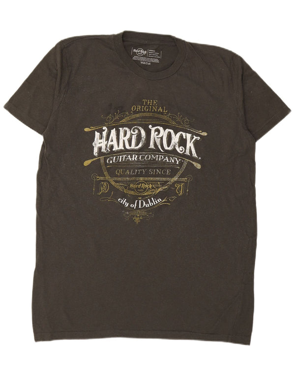 HARD ROCK CAFE Mens City Of Dublin Graphic T-Shirt Top Medium Khaki Cotton