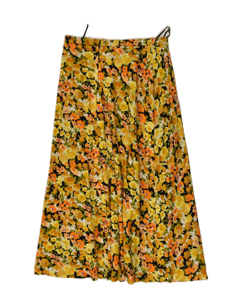 VINTAGE Womens Maxi Skirt IT 38 XS W26  Yellow Floral Polyamide | Vintage Vintage | Thrift | Second-Hand Vintage | Used Clothing | Messina Hembry 
