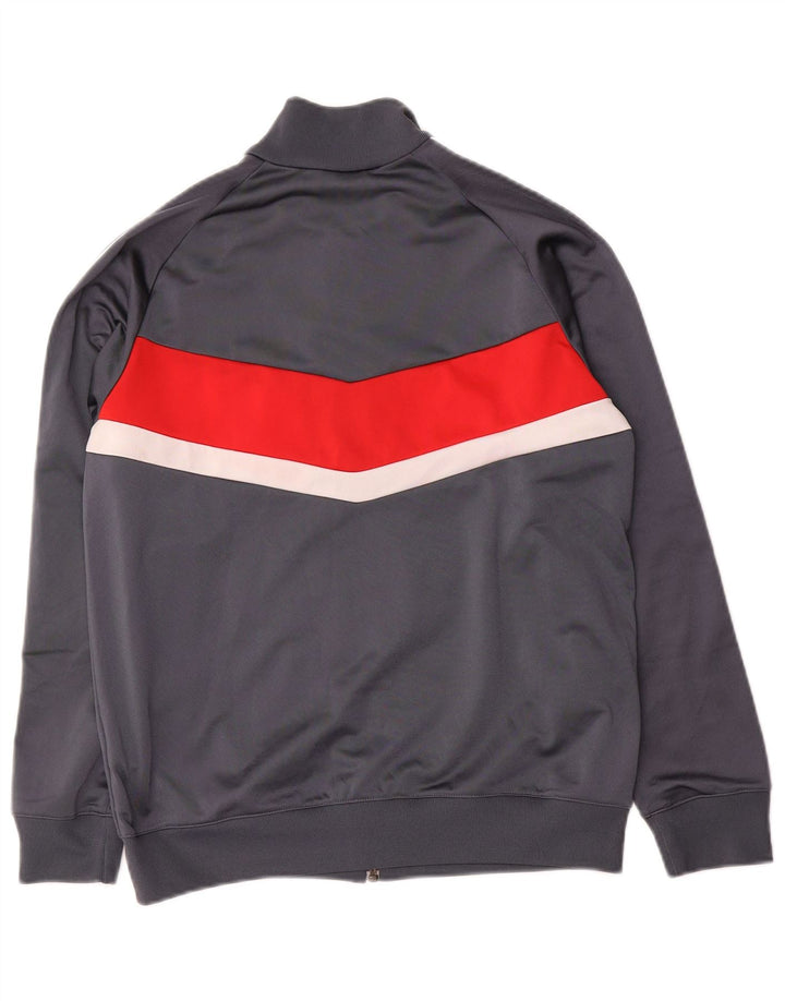 Adidas Mens Tracksuit Top Jacket Small Grey Colourblock Polyester