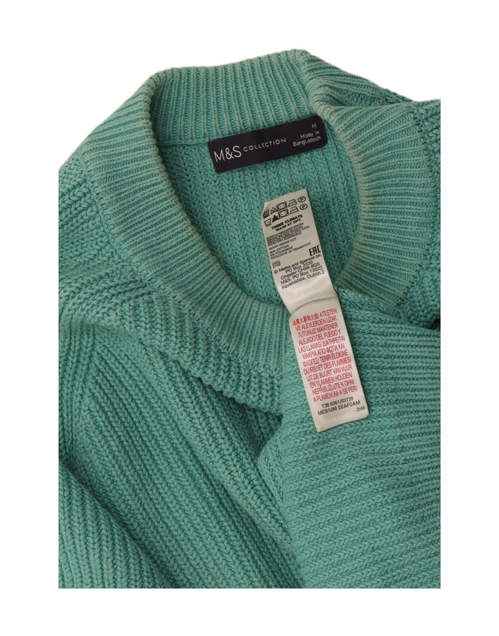 Marks & Spencer Womens Crew Neck Jumper Sweater UK 14 Medium Turquoise