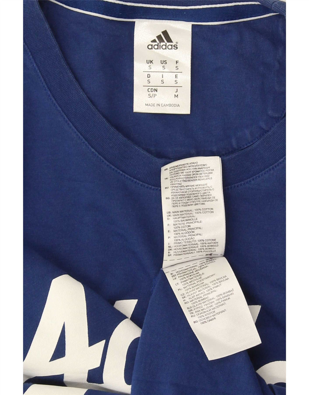 Adidas Mens Graphic T-Shirt Top Small Blue Cotton