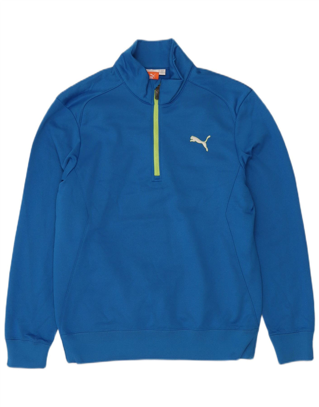 PUMA Mens Zip Neck Sweatshirt Jumper Medium Blue Polyester