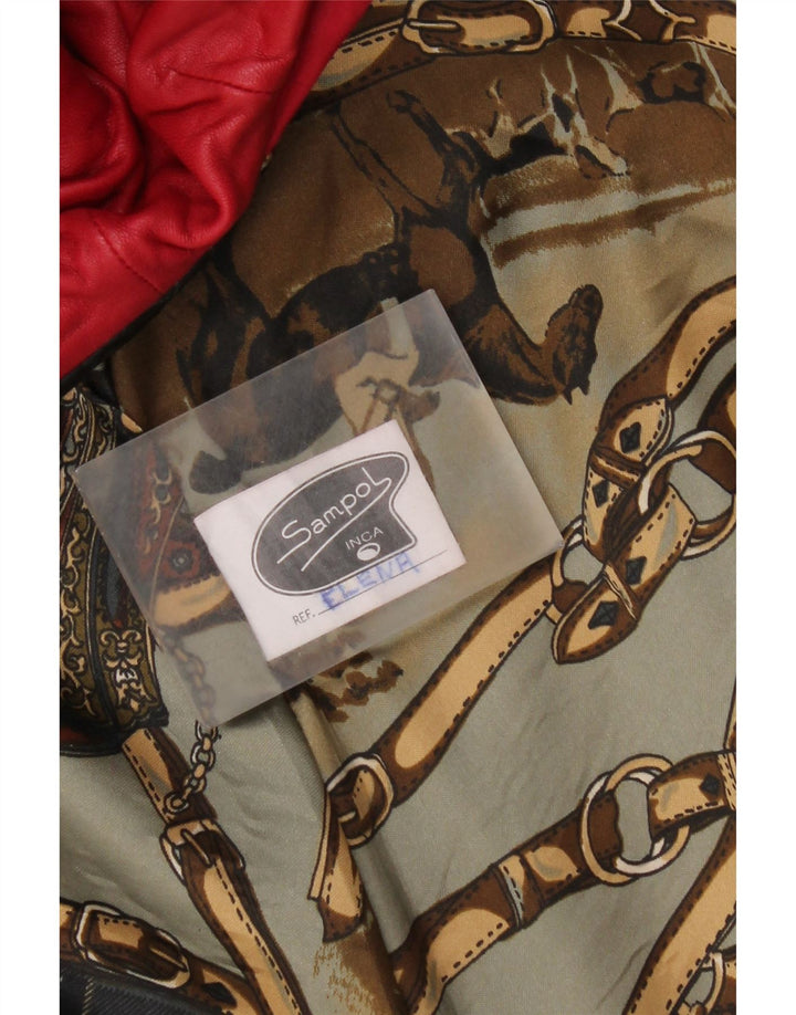 Vintage Womens Oversized Suede Overcoat UK 14 Medium Red Leather