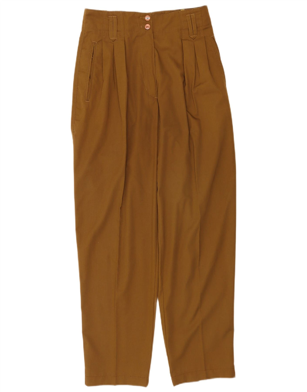 Vintage Womens Pegged Casual Trousers EU 38 Medium W28 L30 Khaki Polyester