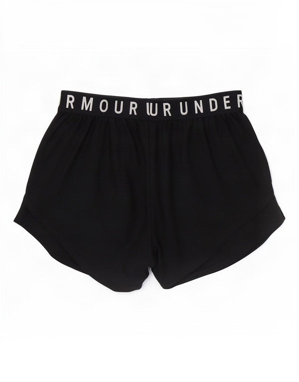 Under Armour Womens Heat Gear Graphic Sport Shorts UK 8 Small Black