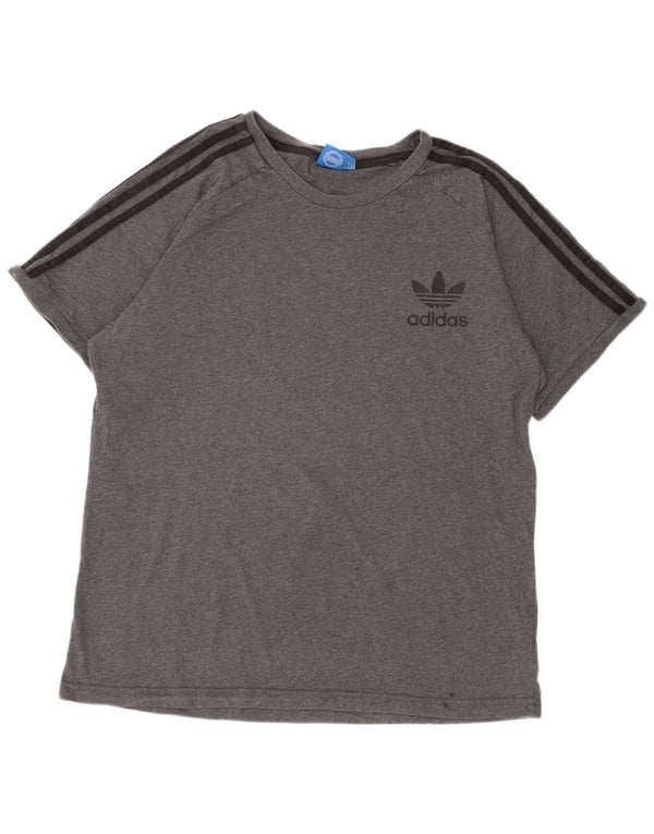 Adidas Womens T-Shirt Top UK 18 XL Grey Cotton