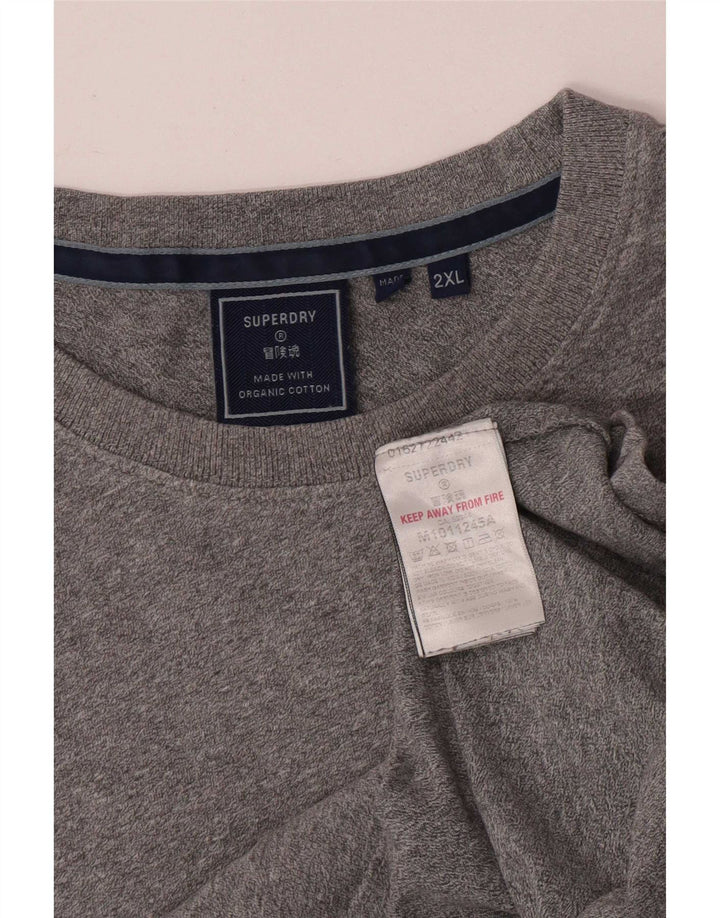 Superdry Womens T-Shirt Top 2XL Grey Cotton