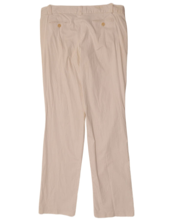 Zara Womens Bootcut Chino Trousers EU 44 XL W34 L35 White Cotton